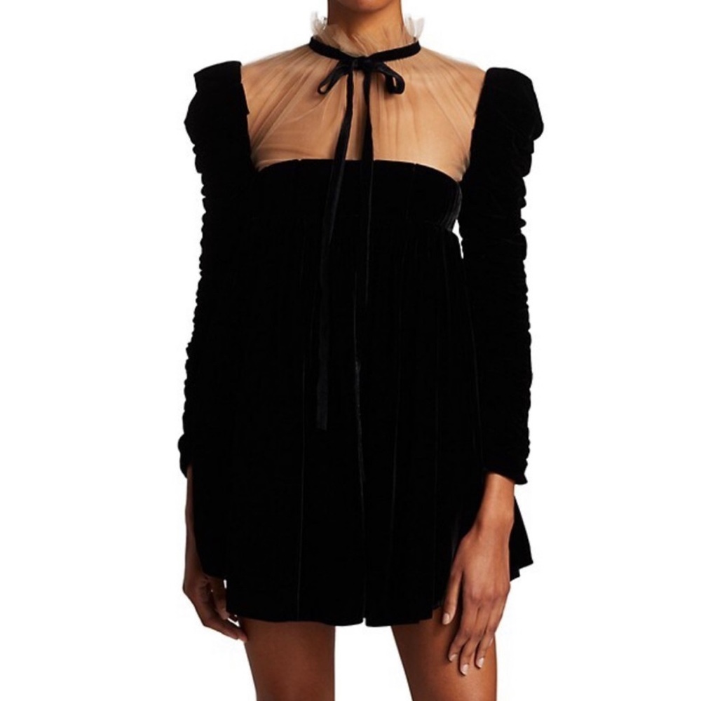 KHAITE Ann Velvet Necktie Dress
